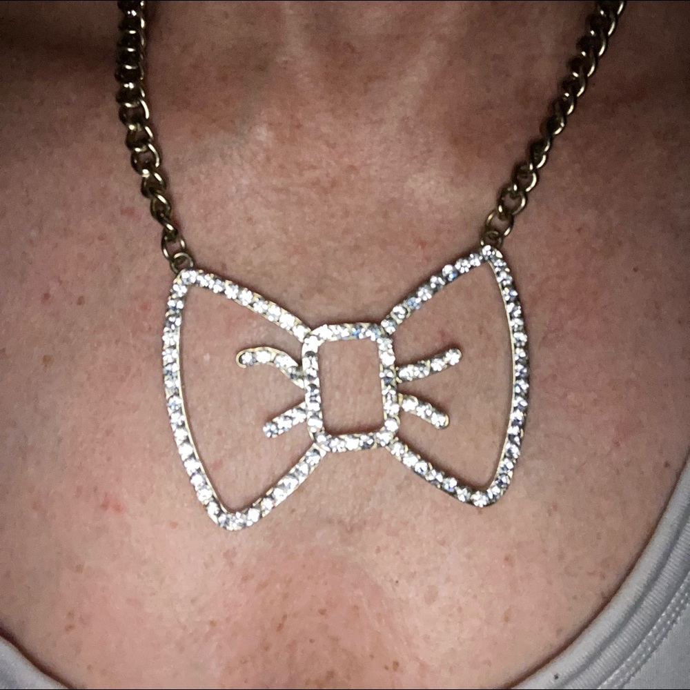 RARE VINTAGE RHINESTONE GOLD NECKLACE whimsy Mickey Mouse